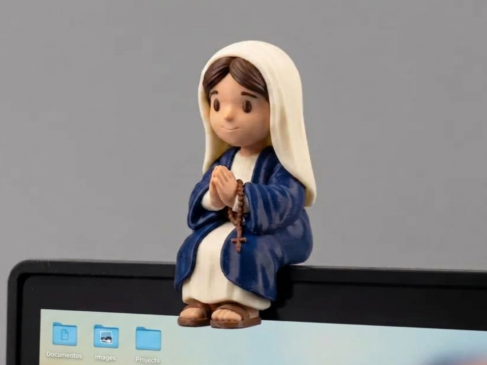 Mini Virgin Mary β Sitting on Monitor or Shelf