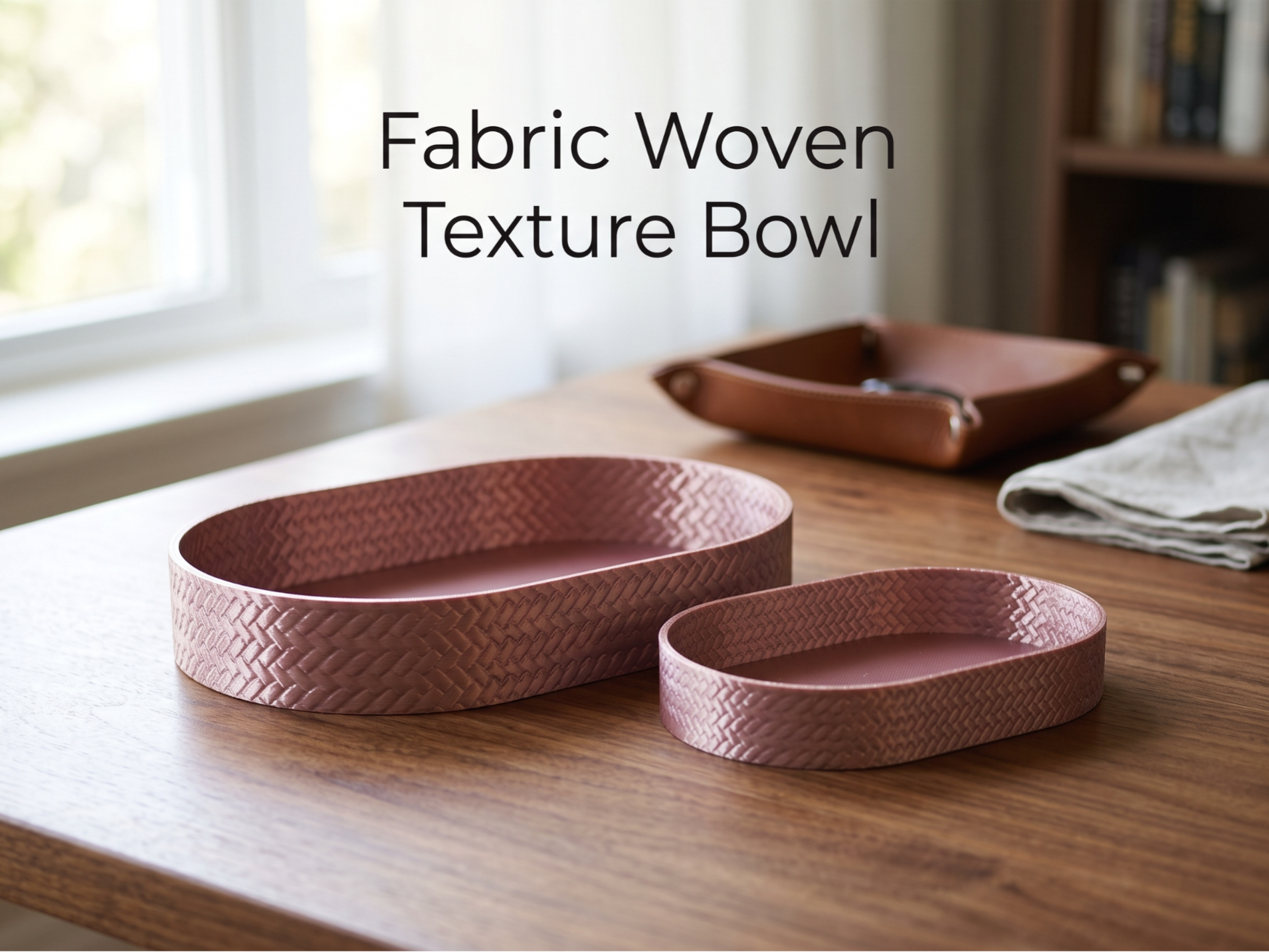 Fabric Woven Texture Bowl / Tray Set