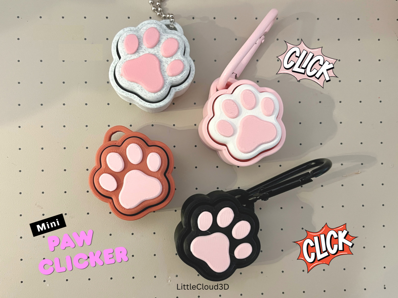 Mini Paw Clicker Keychain ︎︎• Satisfying clicks