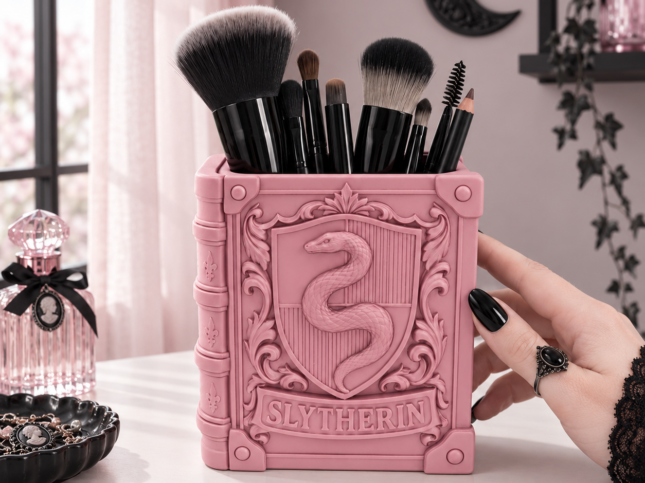 Goth Harry Potter Slytherin Snake Brush Organizer
