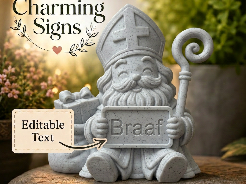 Sinterklaas Charming Sign Editable Text