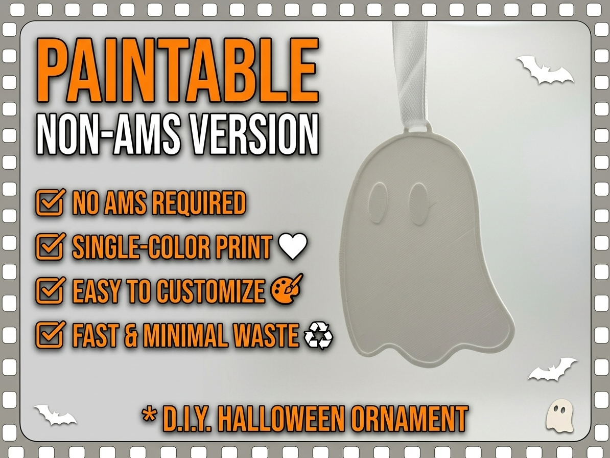 Ghost Hanging Ornament – No AMS Fast&Low Filament