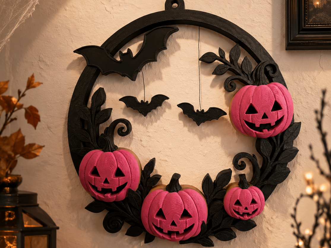Spooky Pumpkin Mandala Wreath