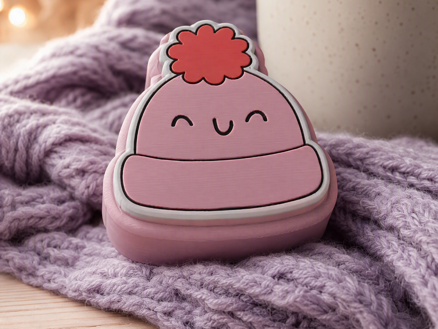 Kawaii Beanie Fidget Clicker Cozy Winter Beanie 