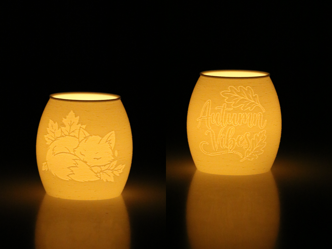 Fox & Autumn Vibes Lithophane Tealight Holder