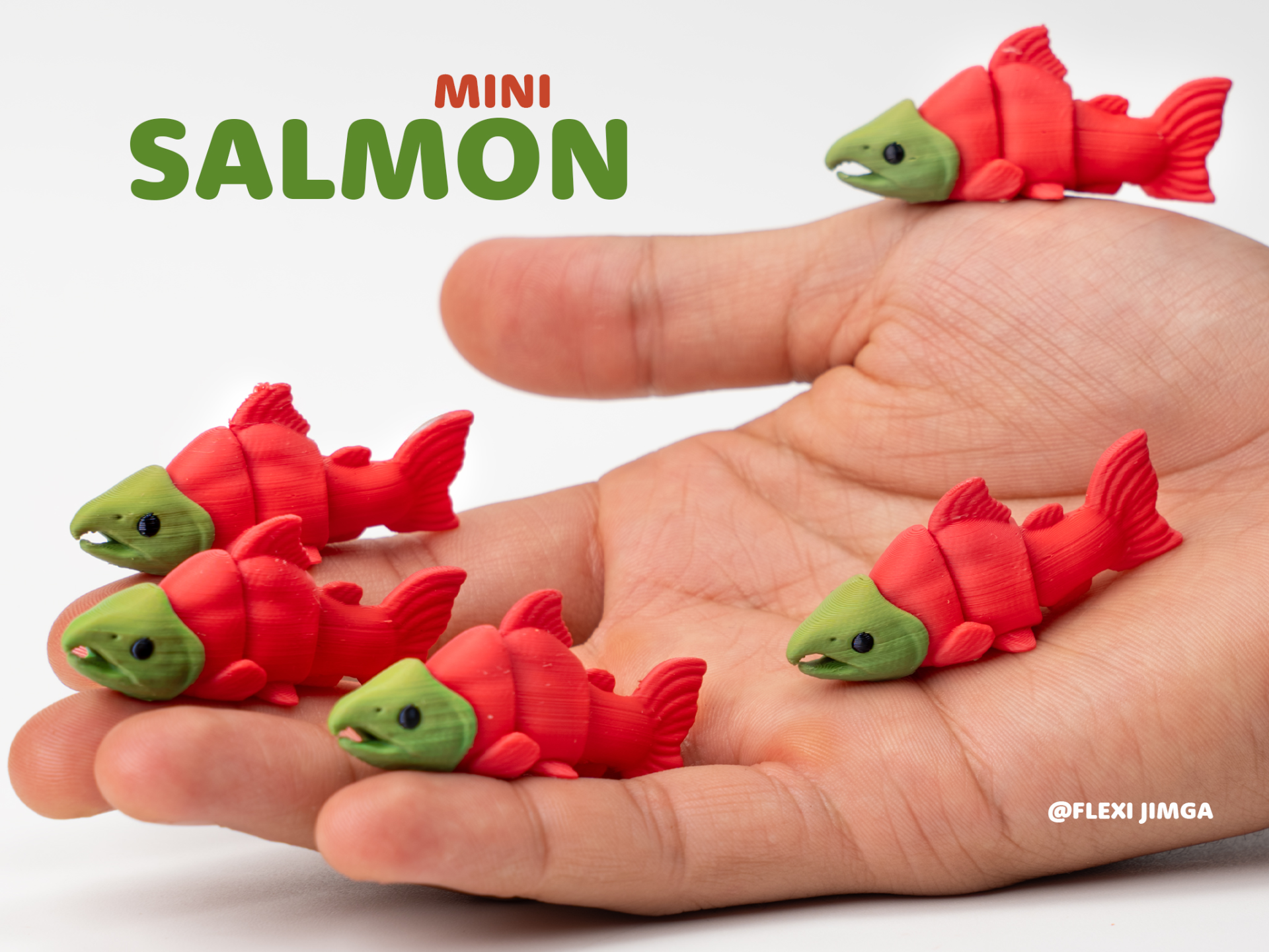 Tiny Flexi Salmon | Keychain