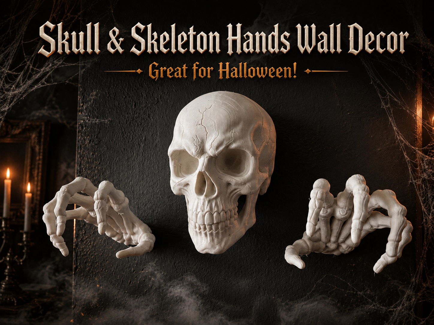 Skull & Skeleton Hands Halloween Wall Decor
