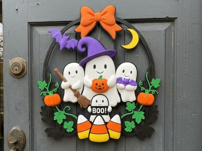 Halloween Ghost Wreath