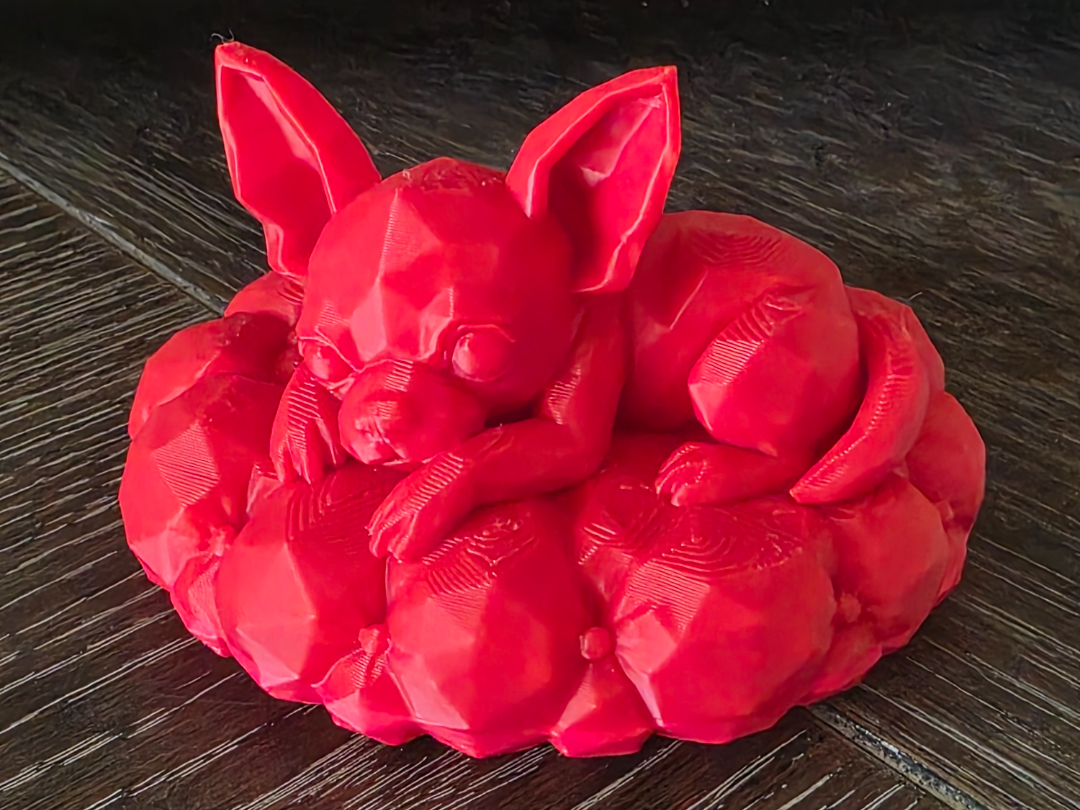 Low Poly Chihuahua on a Tufted Pillow