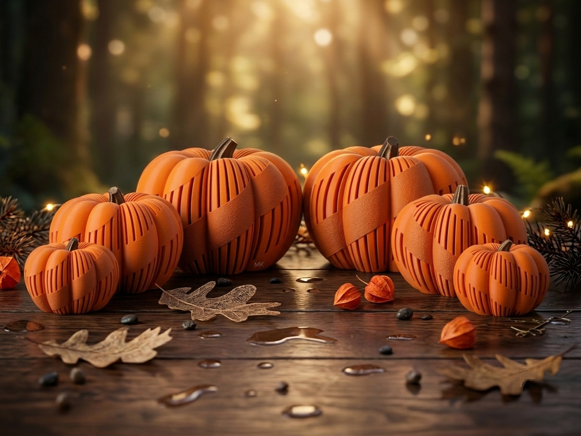 Modern Spiral Pumpkin Set