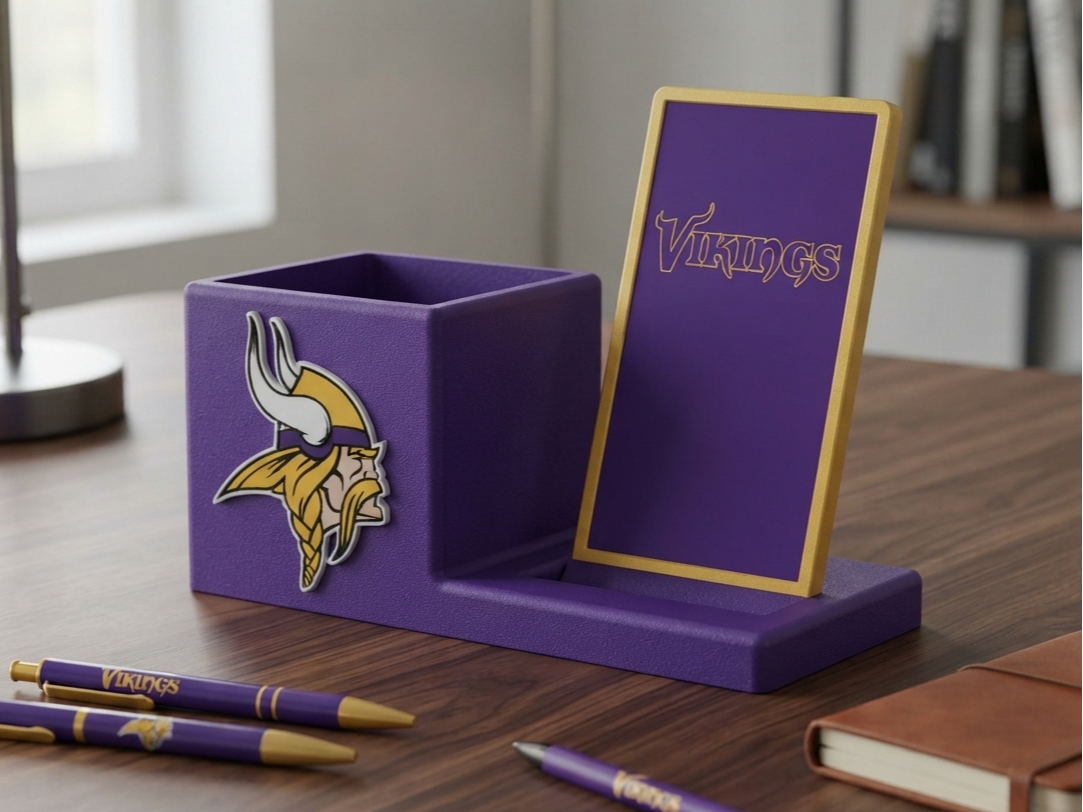 VIKINGS PEN AND PHONE HOLDER