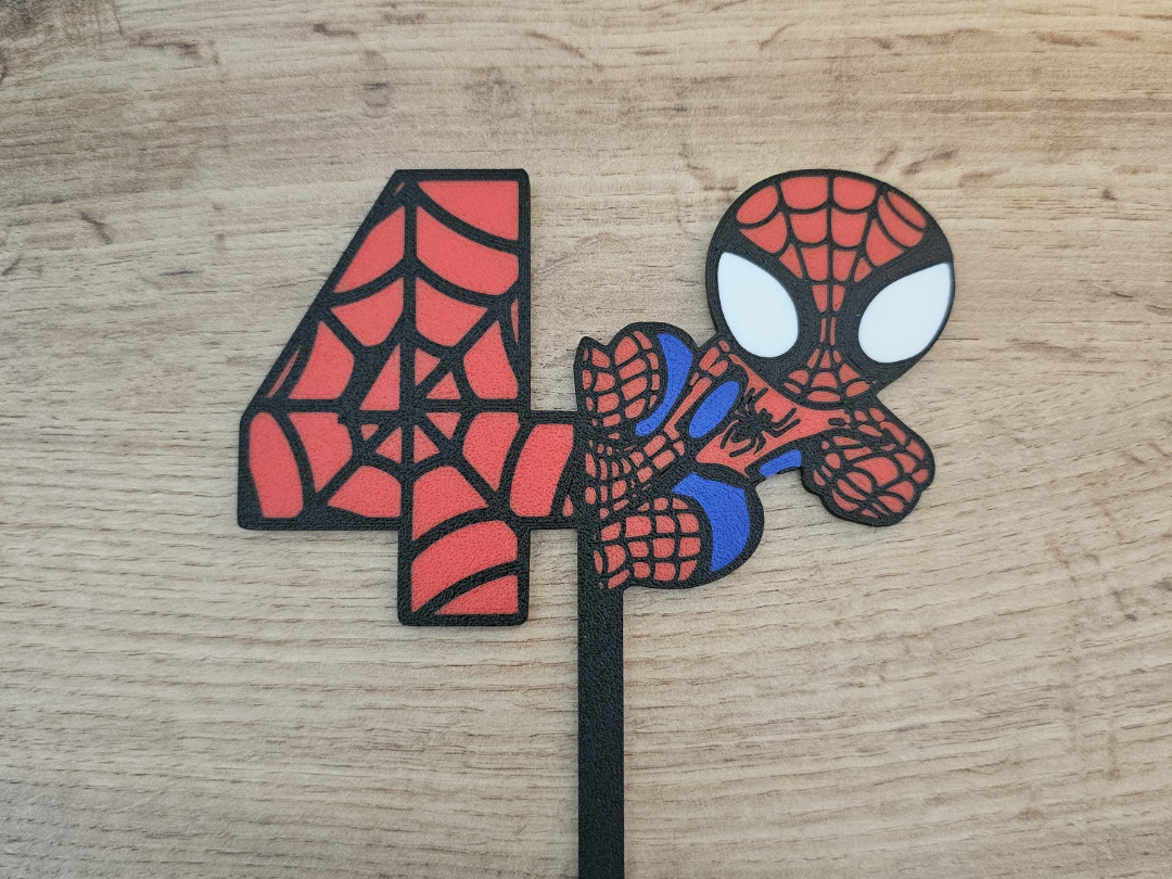 Spiderman 4 birthday cake topper