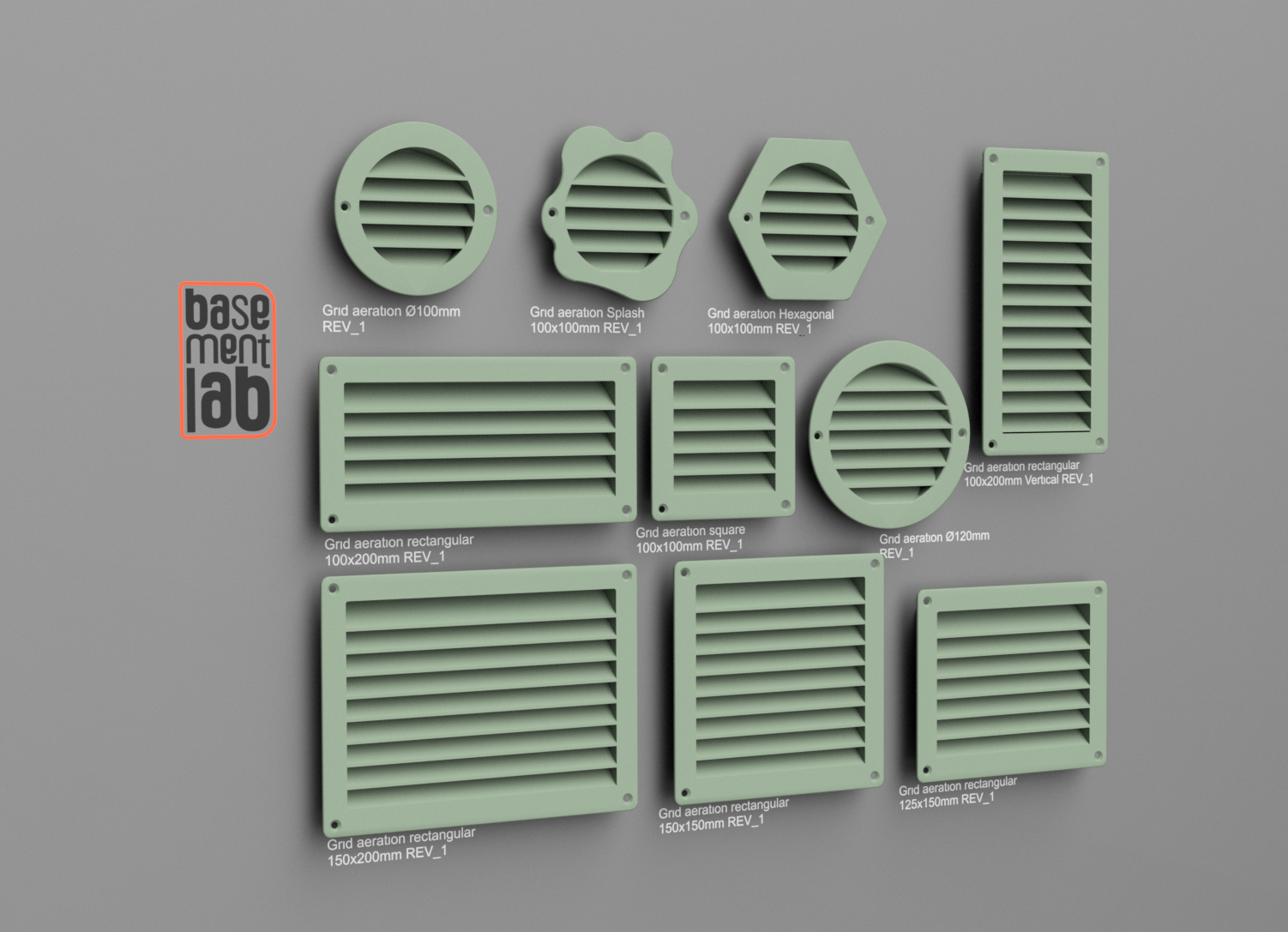 Ventilation Grille / Grid - Collection (rectangular - round) - Griglia di ventilazione misure varie (rettangolare - tonda)
