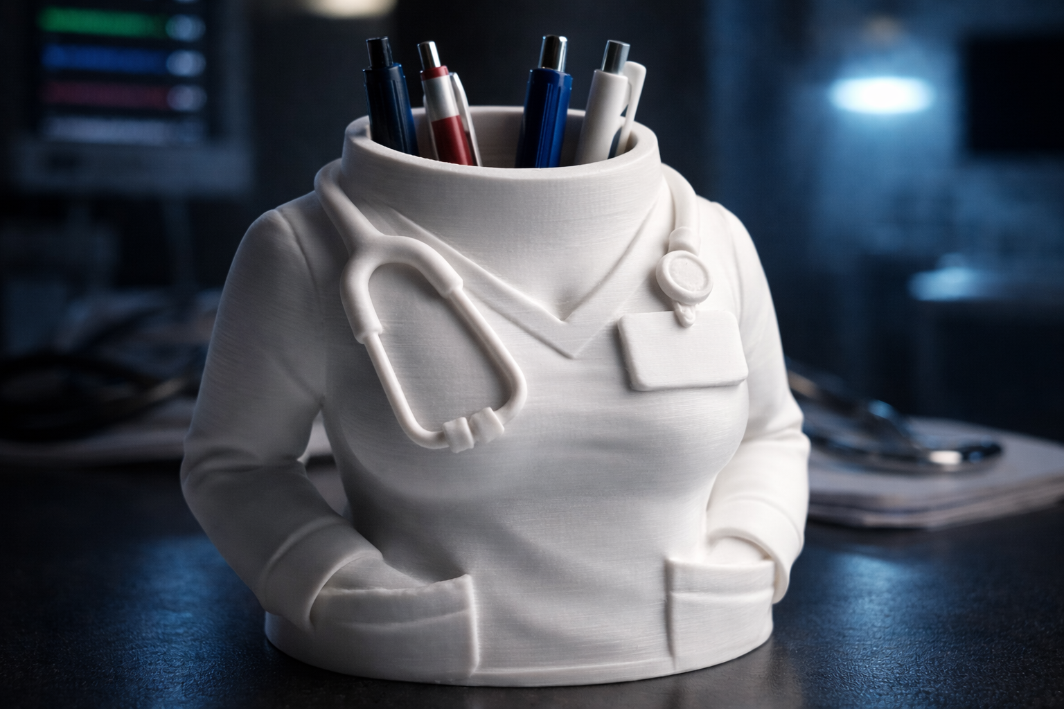 Doctor Coat Pen Holder β 3D Printed Medical Desk Organizer