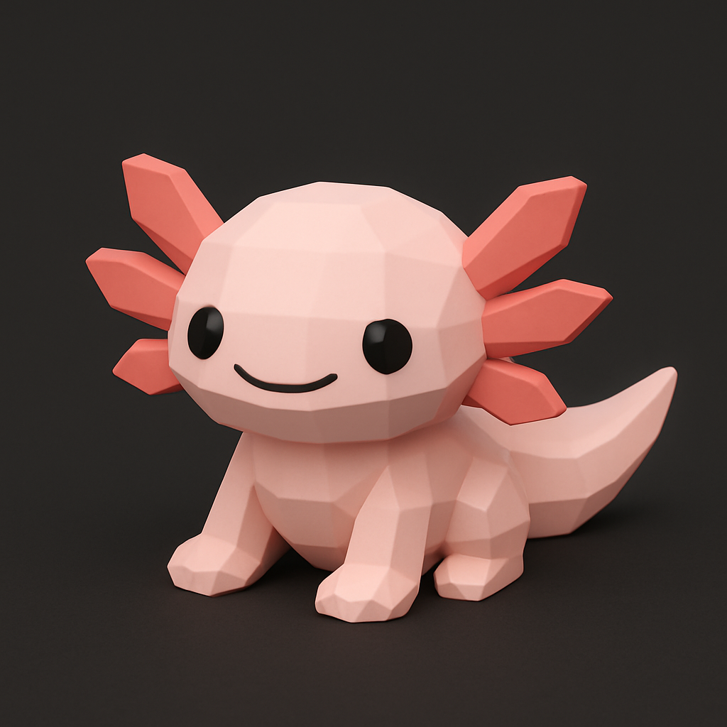 Axolotl Low Poly Ajolote Bajos Poligonos