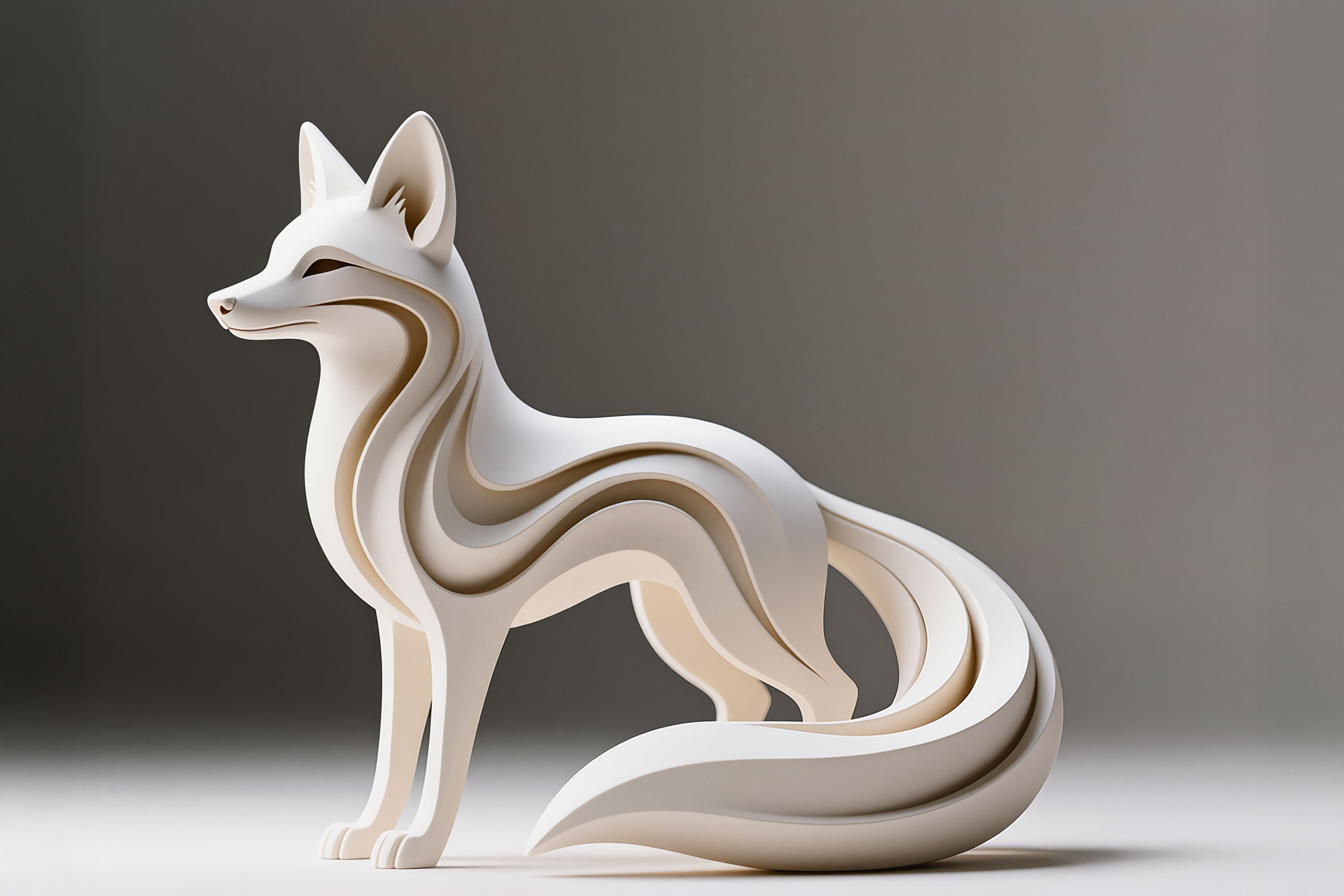 Fox, Biomorph Statue