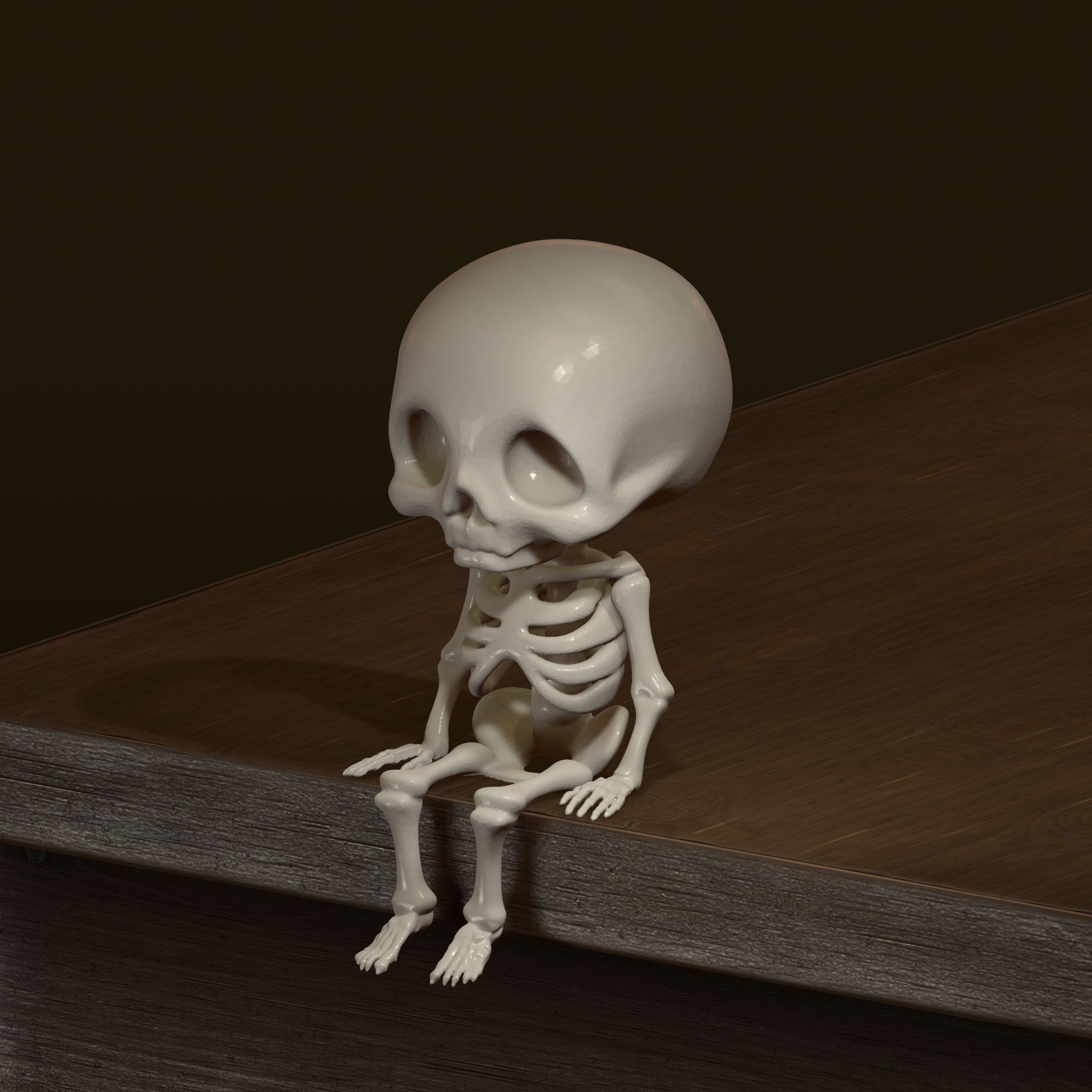 Cute sitting skeleton