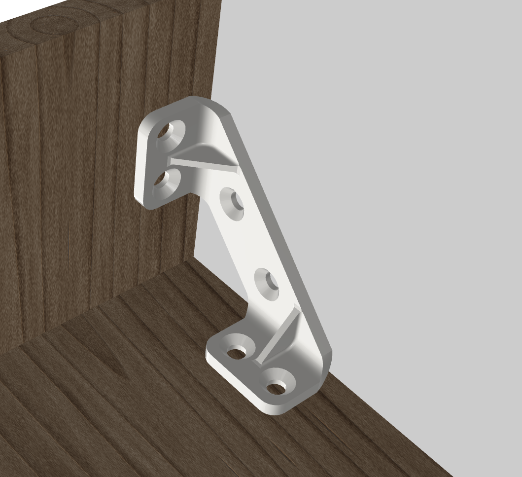 45° Winkel mit Verstärkungsrippen für Regale <<>> 45° angle with reinforcing ribs for shelves