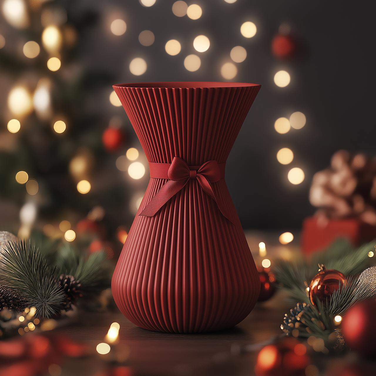 Red Bow Vase