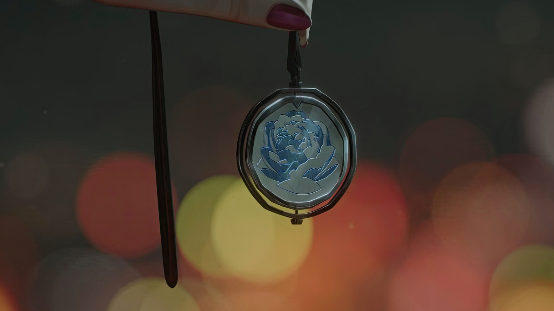 Arcane Blue Rose Necklace