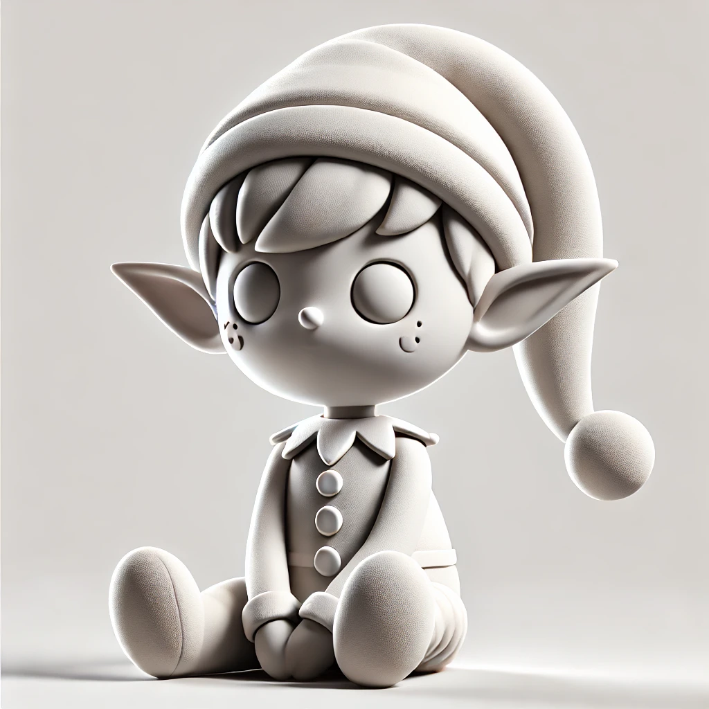 Adorable Minimalist Christmas Elf – A 3D Printed Holiday Delight!
