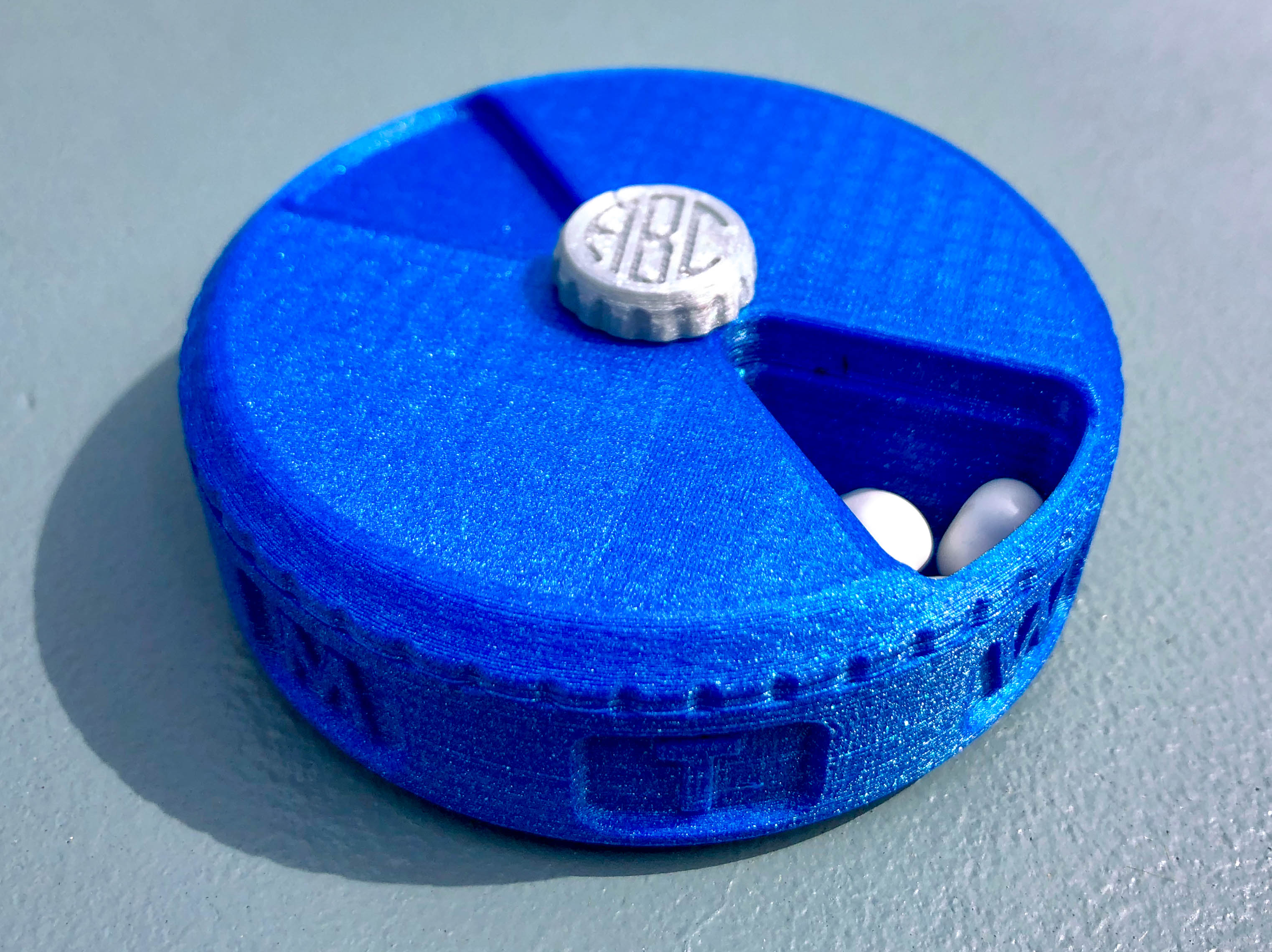 Weekly Pill Case / Organizer with Personalized Monogram Screw