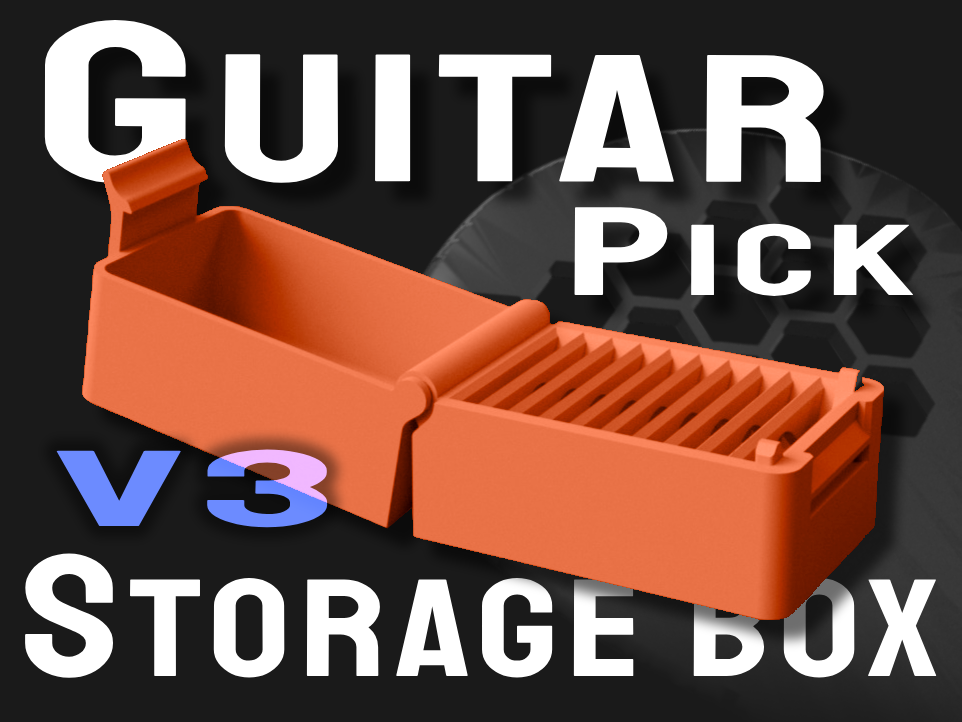 Guitar Pick Storage Box V3 β Compact, Print-in-Place, Case