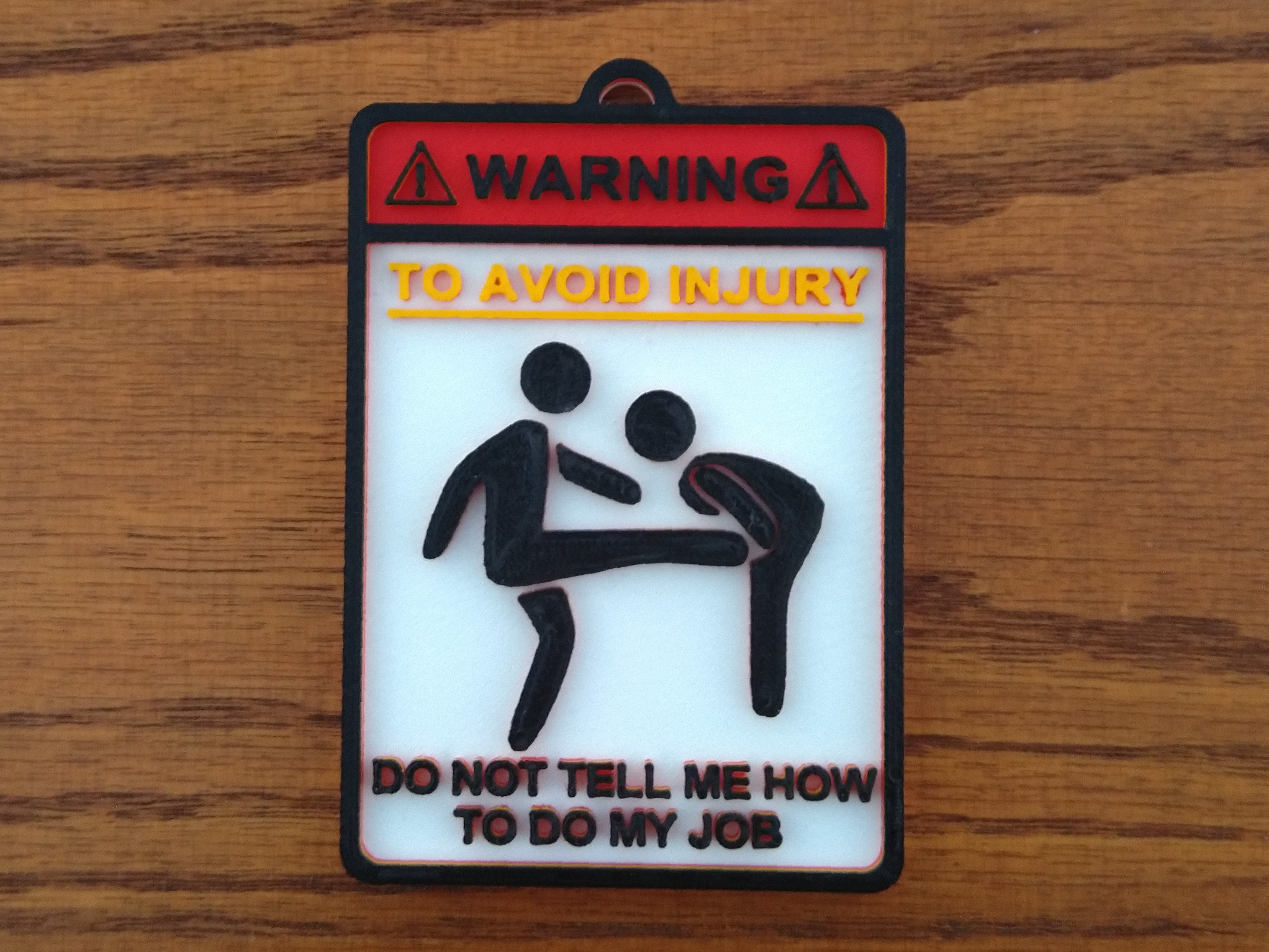 To Avoid Injury Sign (Kicking Version)