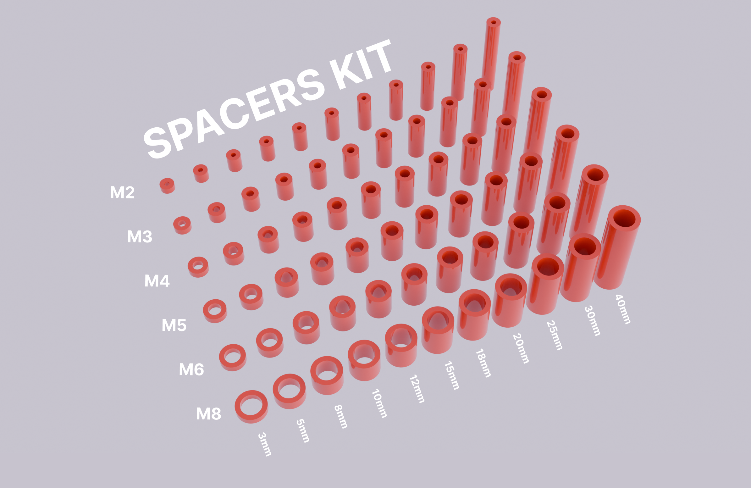 Spacer Kit - 66 items (M2,M3,M4,M5,M6,M8)