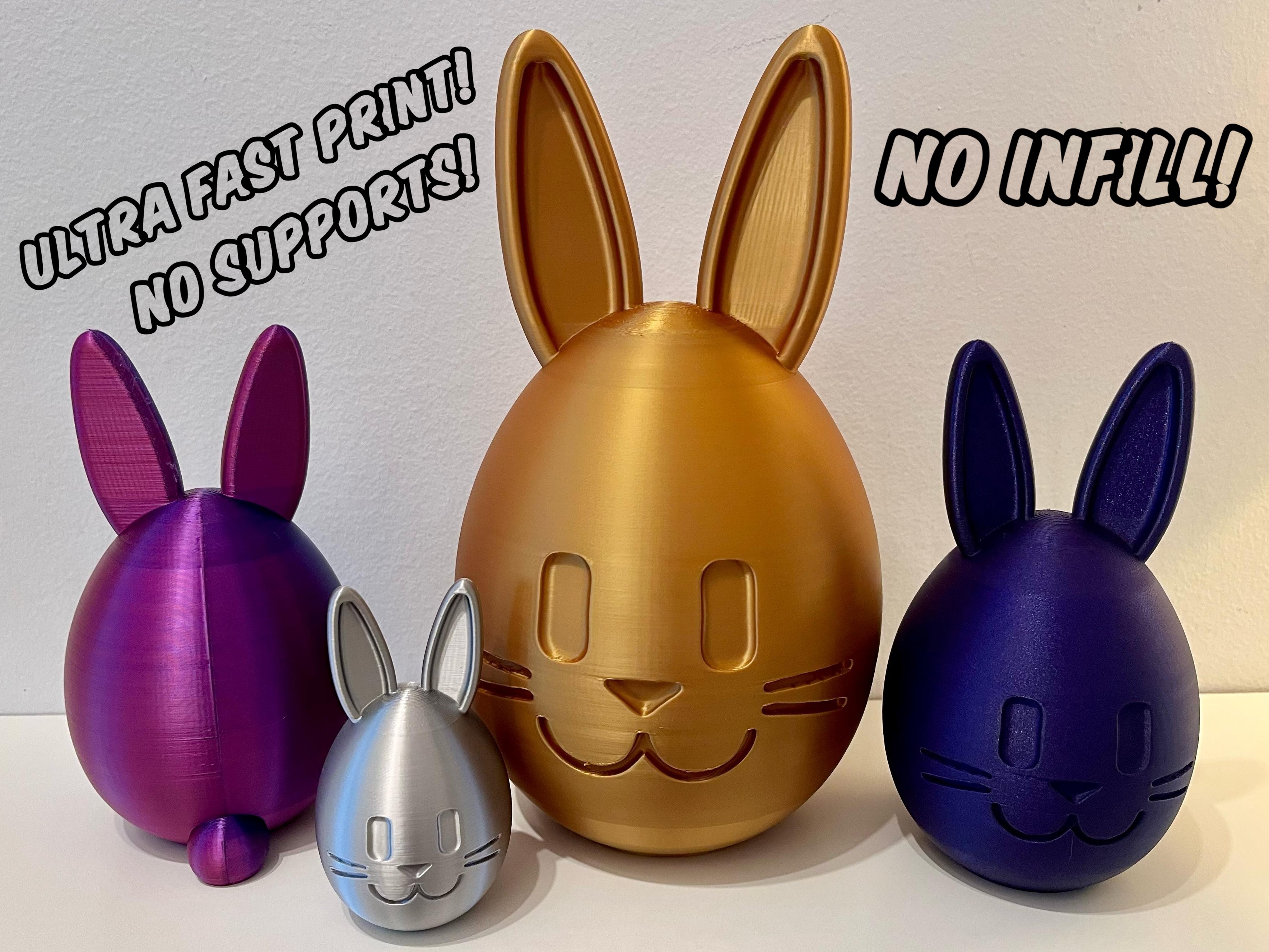 Easter Egg Bunny Decoration (NO INFILL - no supports)