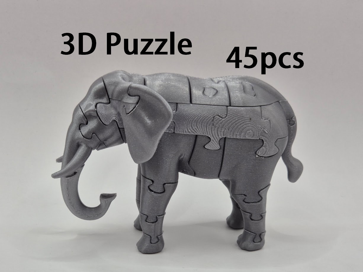 Elephant 3D Puzzle (45 pieces)