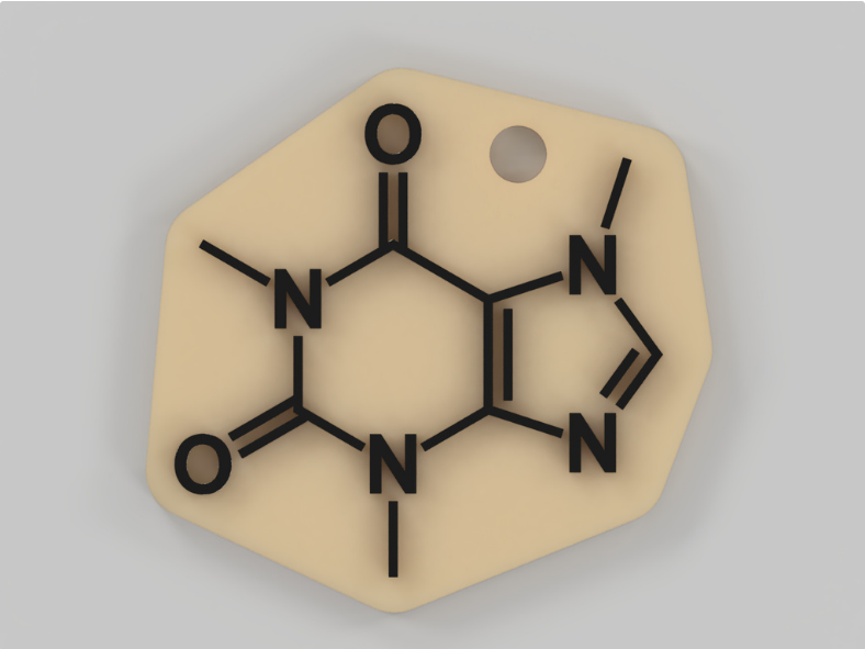 Caffeine keychain