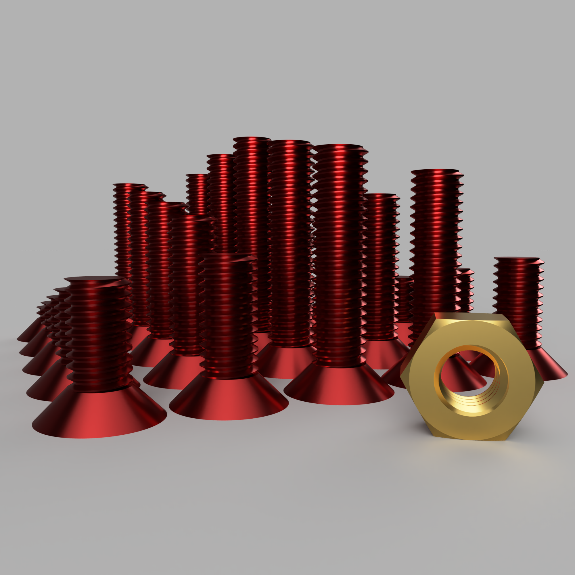M3 Conical Screws (Hex head) and nut 2mm-27mm