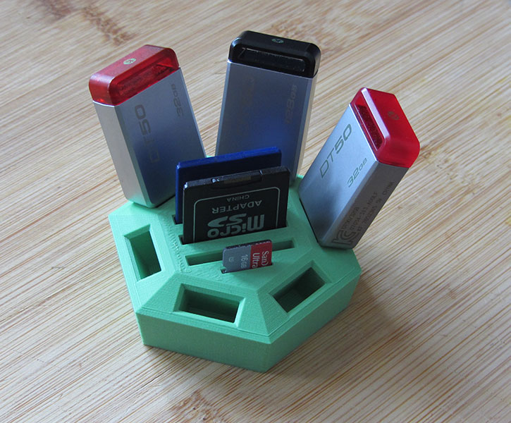 Compact USB SD MicroSD Holder