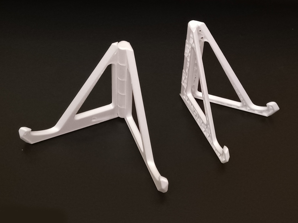 Print-in-place folding phone/tablet stand with 2 positions