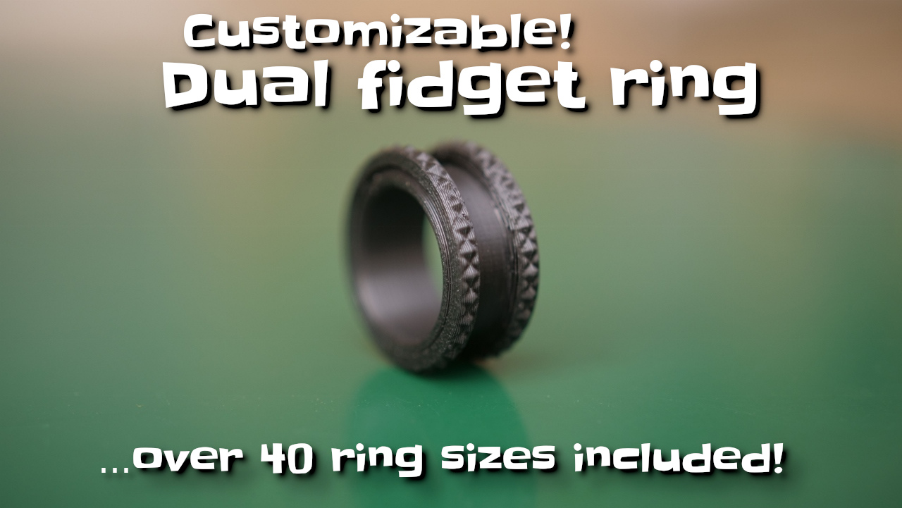 Print-in-place dual fidget ring