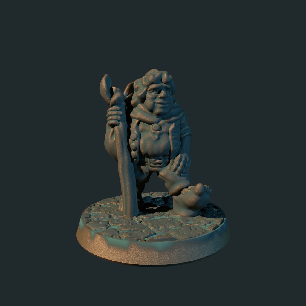 Halfling wanderer 28mm (Supportless, FDM friendly)