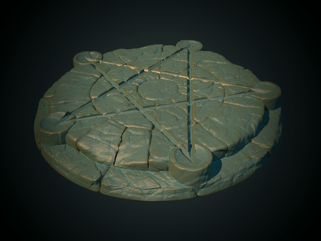 Pentagram stone circle (supportless, FDM friendly)