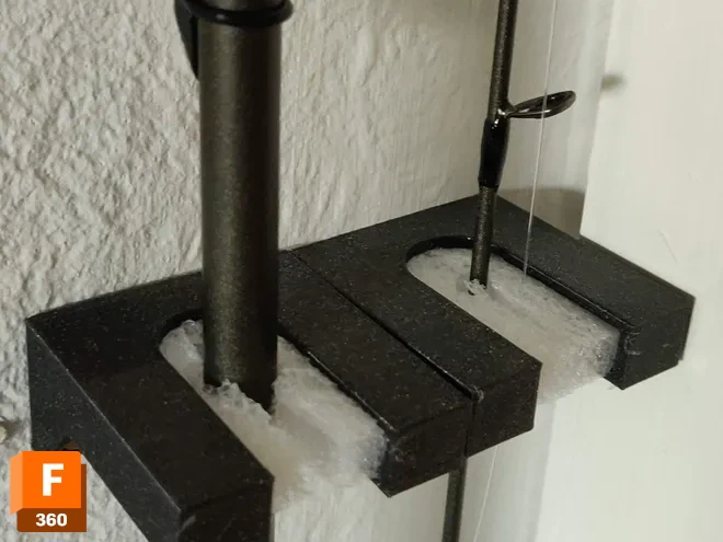 Fishing rod wall mount Vertical