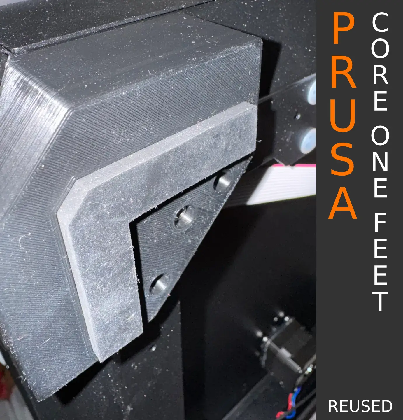 Prusa Core One Feet v2 - Prusa rubber feet reuse