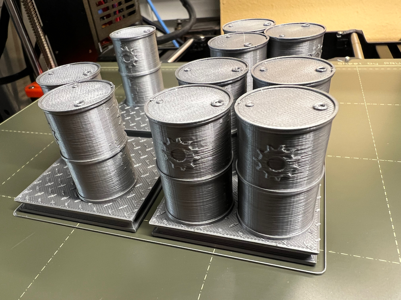 Barrel on a diamond plate pallet