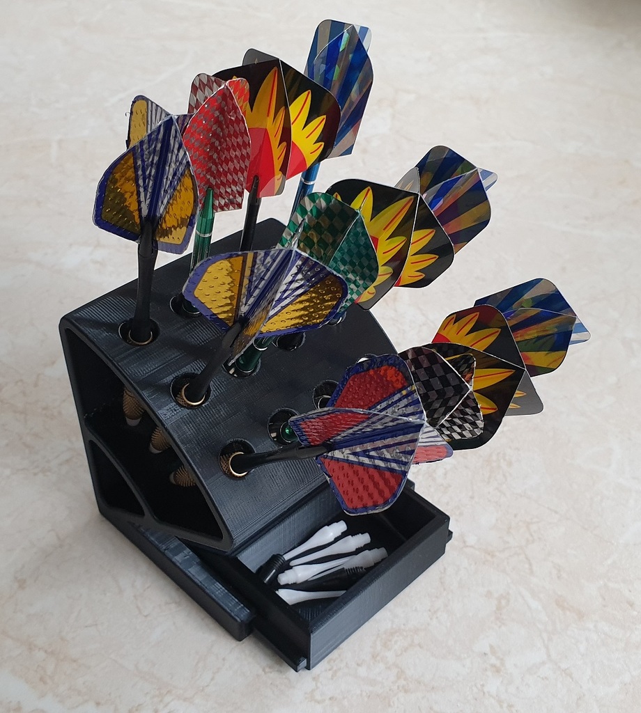 Dart holder 4 sets standing with drawer