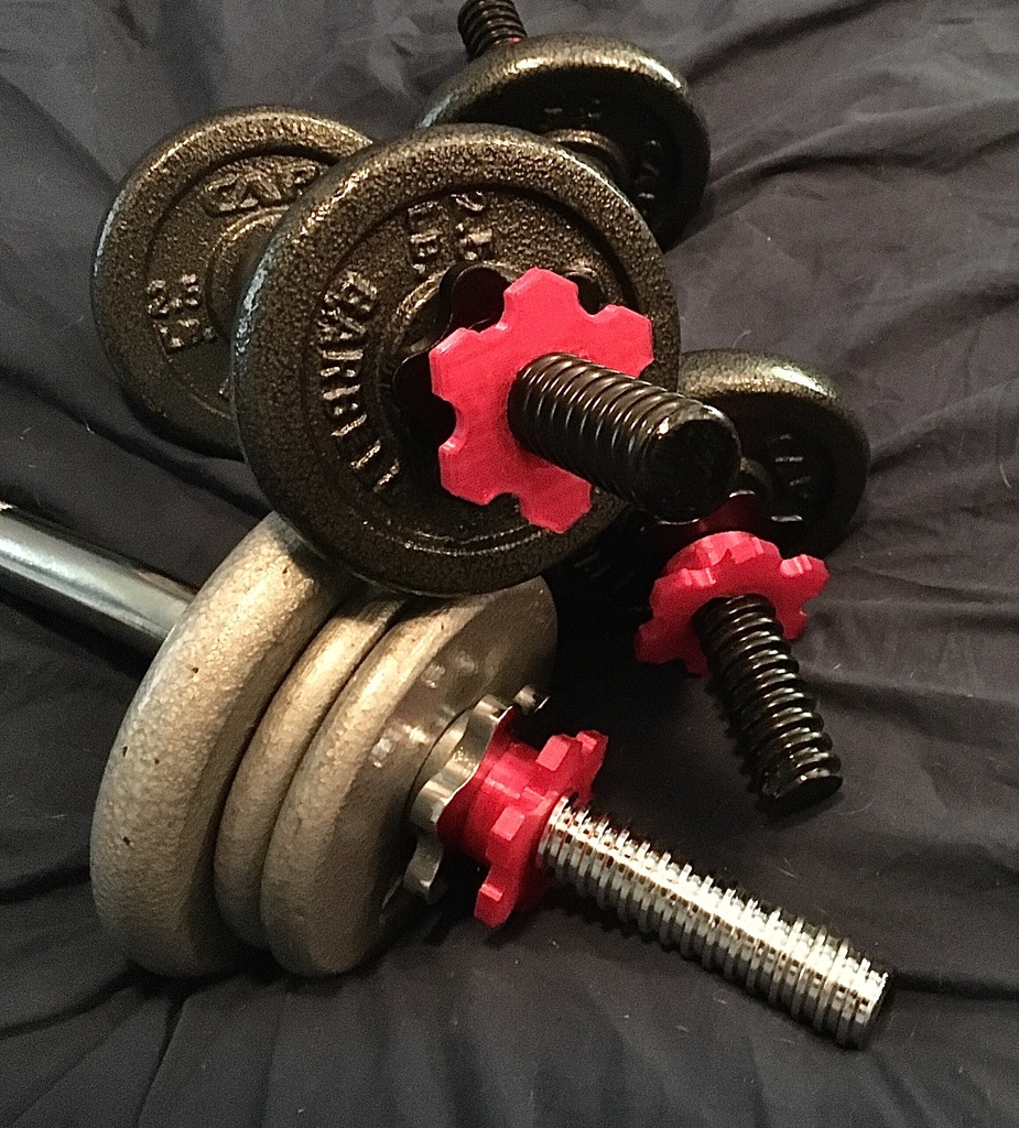 Retaining nut for barbell or dumbell weight