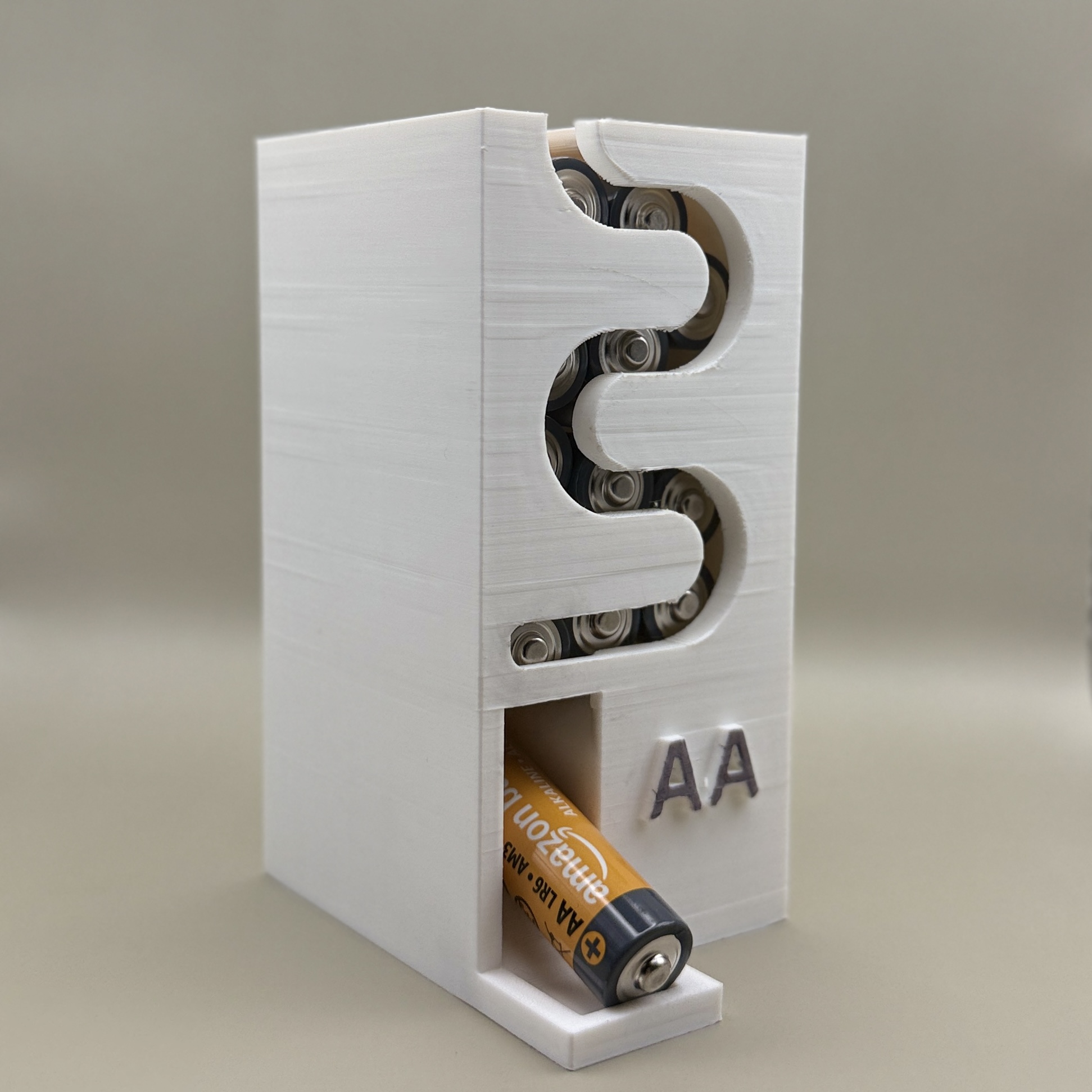 3D Printed AA Battery Storage Dispenser β Compact Organizer