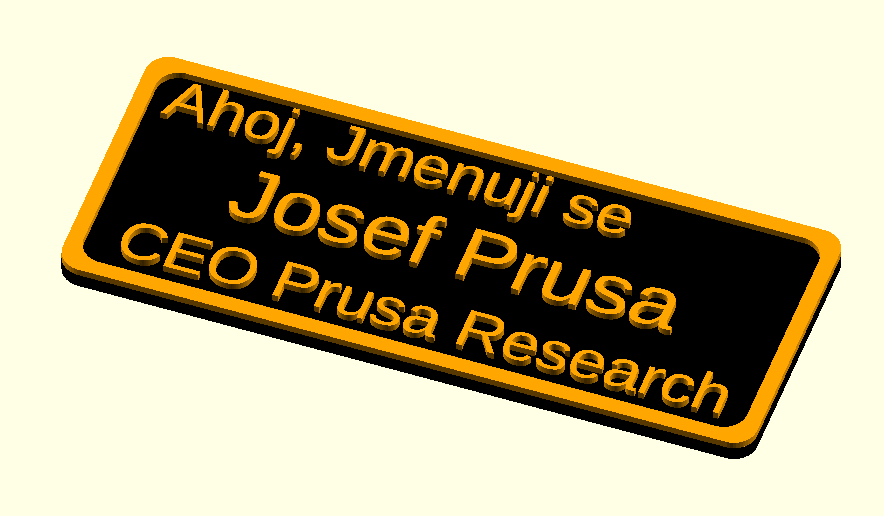 Parametric OpenSCAD Name Tag