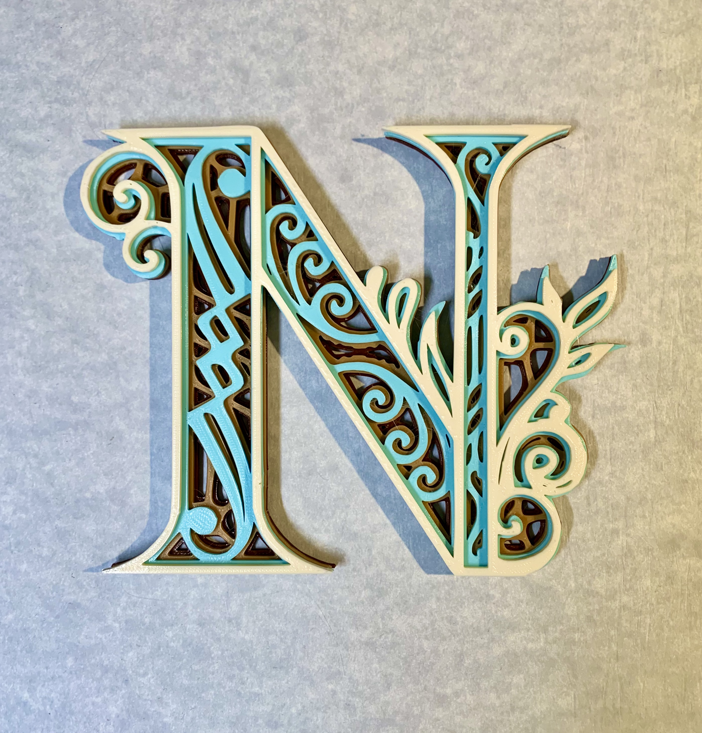 Ornate Letter N Monogram