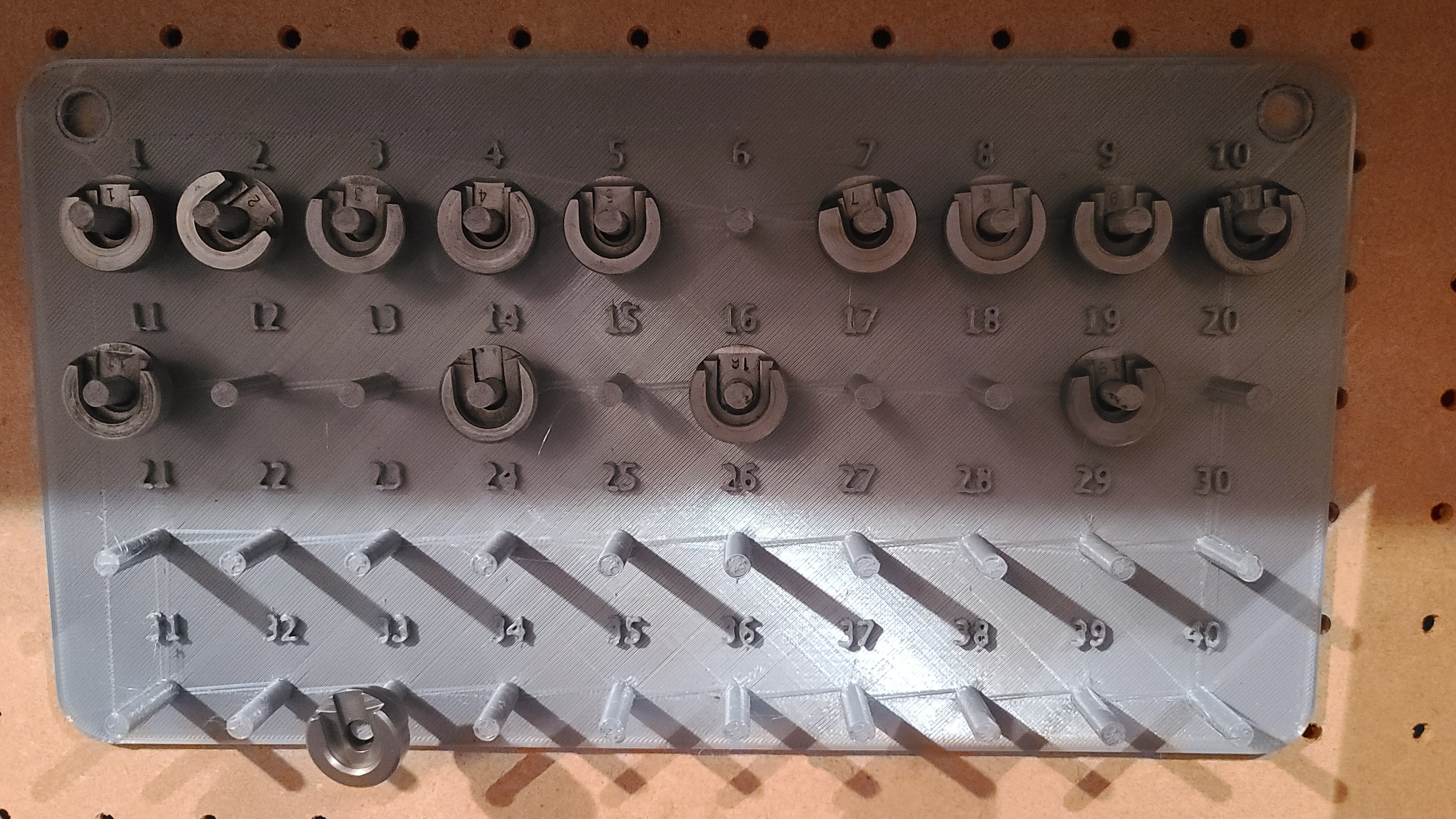 Reloading shell holder storage board