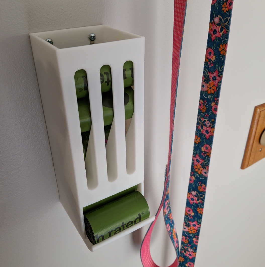 Earth Rated Dog Poop Bags Roll Dispenser - Wall Mounted, No Supports Needed