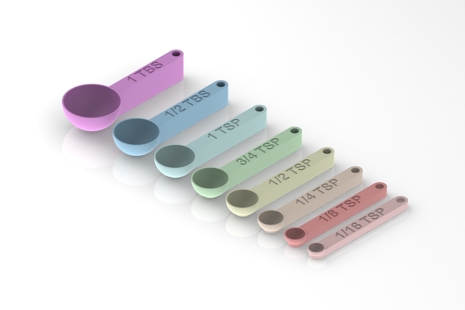 A set of measuring spoons