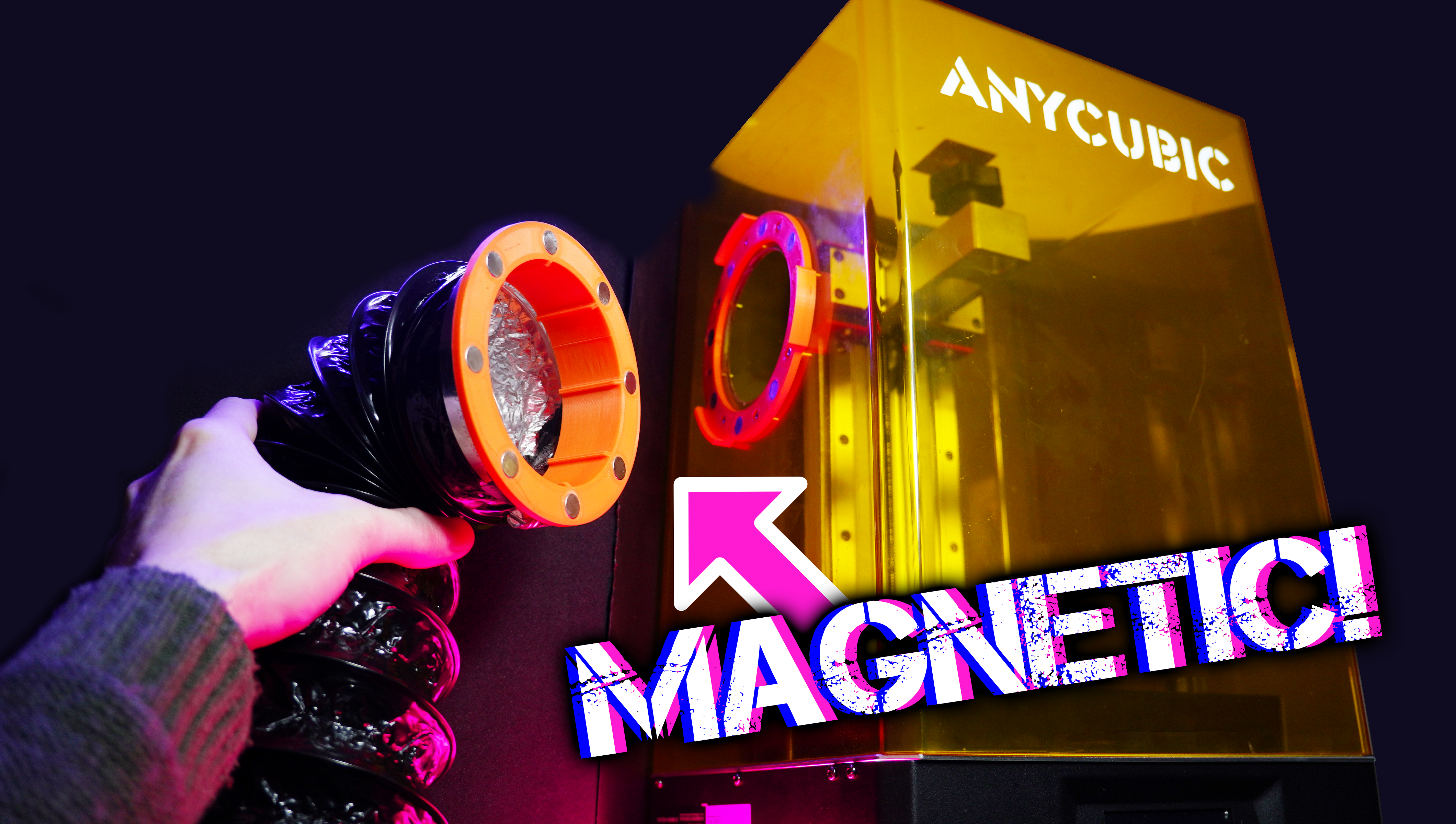 Magnetic Quick-Disconnect Ventilation system for Resin 3D Printers V1